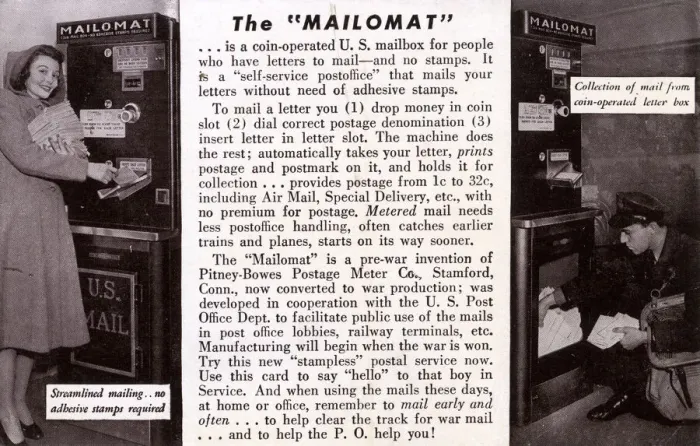 Framed Print : Mailomat coin-operated mailbox, USA Framed Print : Mailomat coin-operated mailbox, USA