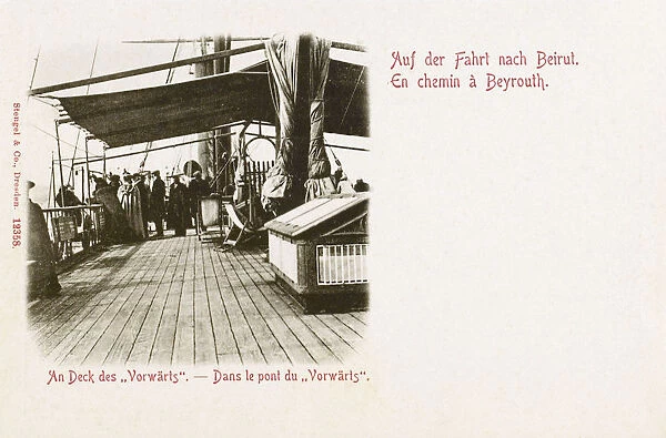 On the main deck of the Vorwarts - Ship in port at Beirut