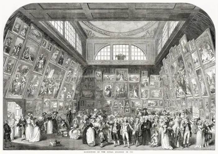 Framed Print : One of the main galleries for the Royal Academy Exhibition of 1787 in London Framed Print : One of the main galleries for the Royal Academy Exhibition of 1787 in London