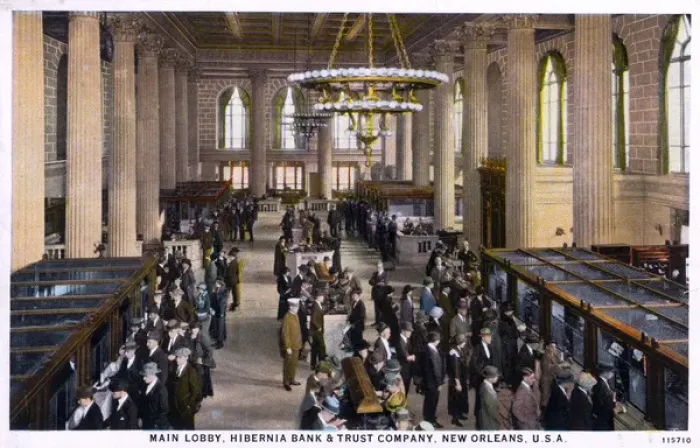 Framed Print : Main Lobby of a large bank, New Orleans, USA Framed Print : Main Lobby of a large bank, New Orleans, USA