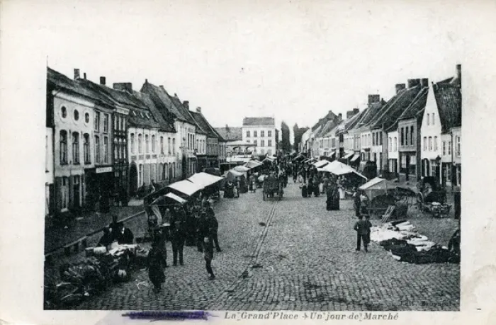 Framed Print : Main Square on Market Day, Steenvoorde, Nord-Pas-de-Calais Framed Print : Main Square on Market Day, Steenvoorde, Nord-Pas-de-Calais