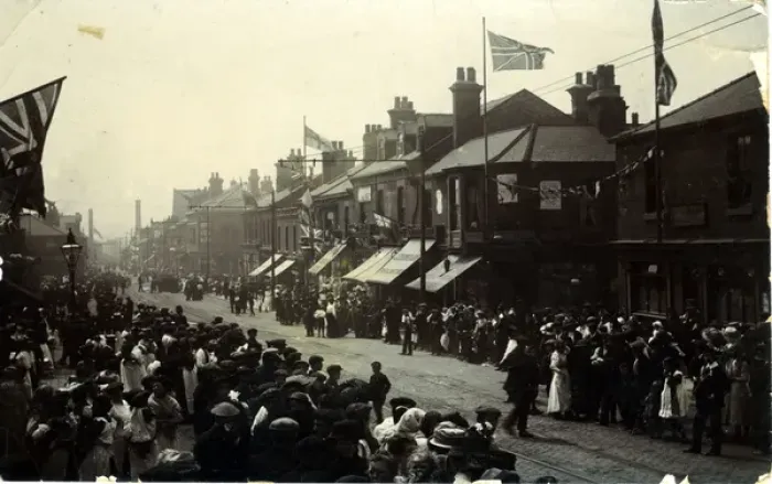 Framed Print : Main St - King George VII Procession, Mexborough, Yorkshire Framed Print : Main St - King George VII Procession, Mexborough, Yorkshire