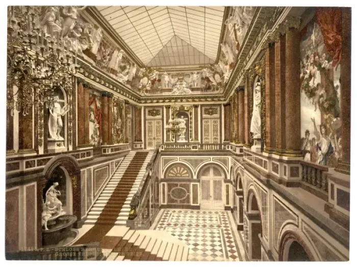Framed Print : Main stairway, Herrenchiemsee Castle, Upper Bavaria, Germany Framed Print : Main stairway, Herrenchiemsee Castle, Upper Bavaria, Germany