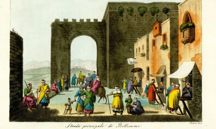 Framed Print : Main street in Bethlehem, 1800s Framed Print : Main street in Bethlehem, 1800s
