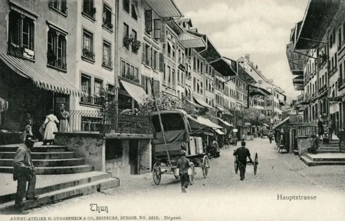 Framed Print : The Main Street (Hauptstrasse) at Thun, Switzerland Framed Print : The Main Street (Hauptstrasse) at Thun, Switzerland