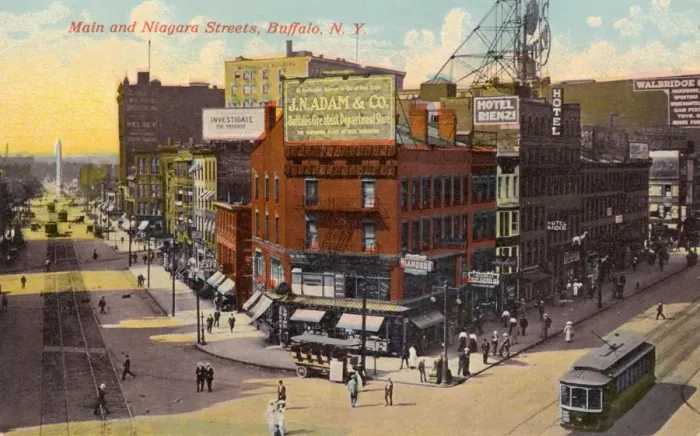 Framed Print : Main Street and Niagara Street, Buffalo, NY Framed Print : Main Street and Niagara Street, Buffalo, NY