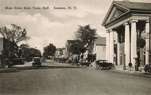 Main Street from the Town Hall, Geneseo, New York State, USA