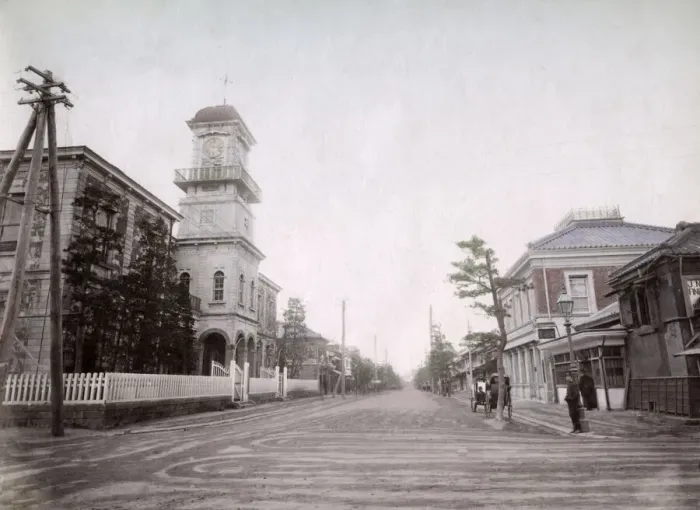 Framed Print : Main Street, Yokohama, Japan, c. 1880 s Framed Print : Main Street, Yokohama, Japan, c. 1880 s