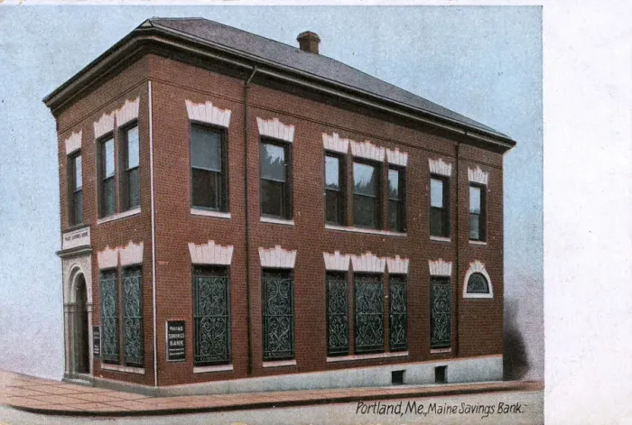 Framed Print : Maine Savings Bank - Portland, Maine, USA