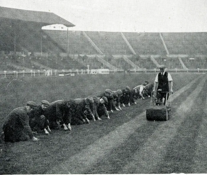 Framed Print : Maintenance of pitch before FA Cup Final, Wembley Stadium Framed Print : Maintenance of pitch before FA Cup Final, Wembley Stadium