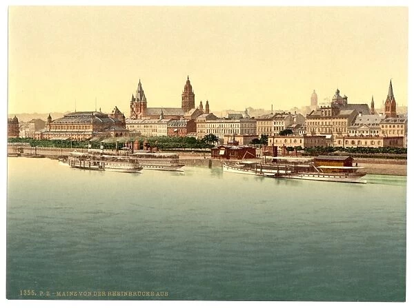 Mainz, from Rhine Bridge, the Rhine, Germany