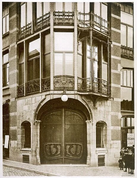 Maison Du Peuple. Entrance to Viktor Hortas art nouveau Maison du peuple in Brussels