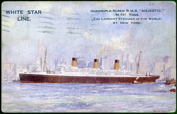 MAJESTIC. Previously the Bismarck, German-built passenger liner of the White Star Line