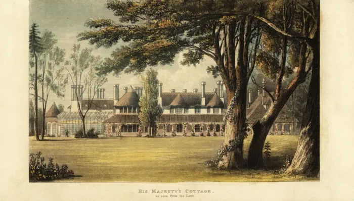 Framed Print : His majestys cottage, Windsor Great Park, as seen Framed Print : His majestys cottage, Windsor Great Park, as seen