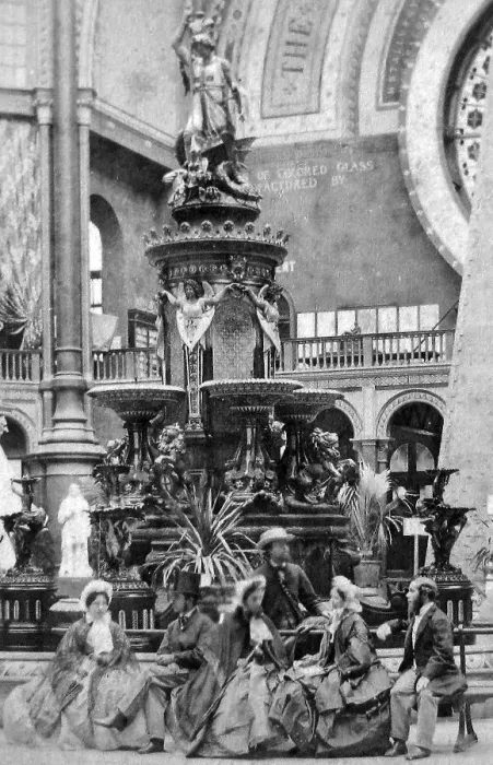 Framed Print : The Majolica Fountain at the 1862 International Framed Print : The Majolica Fountain at the 1862 International