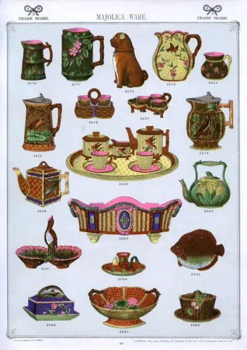 Framed Print : Majolica Ware, Plate 67 Framed Print : Majolica Ware, Plate 67