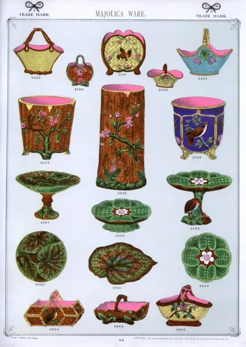Framed Print : Majolica Ware, Plate 68 Framed Print : Majolica Ware, Plate 68