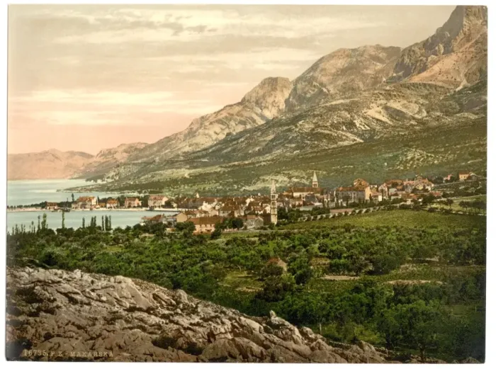 Framed Print : Makarska, general view, Dalmatia, Austro-Hungary Framed Print : Makarska, general view, Dalmatia, Austro-Hungary
