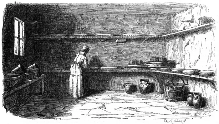Framed Print : Making Brie 1854 Framed Print : Making Brie 1854