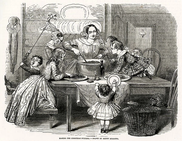 Making the Christmas plum-pudding 1850