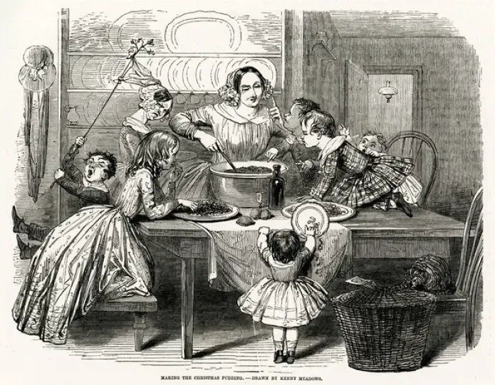 Framed Print : Making the Christmas plum-pudding 1850 Framed Print : Making the Christmas plum-pudding 1850