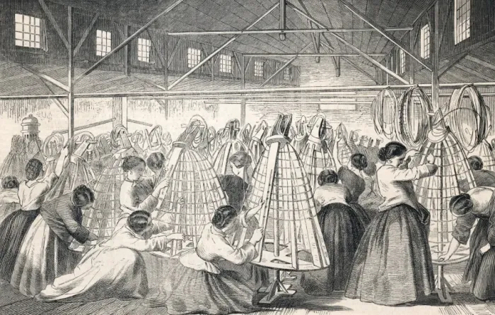 Framed Print : Making Crinolines