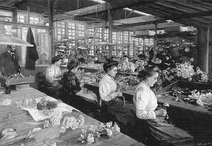 Framed Print : Making funeral wreaths in a factory Framed Print : Making funeral wreaths in a factory