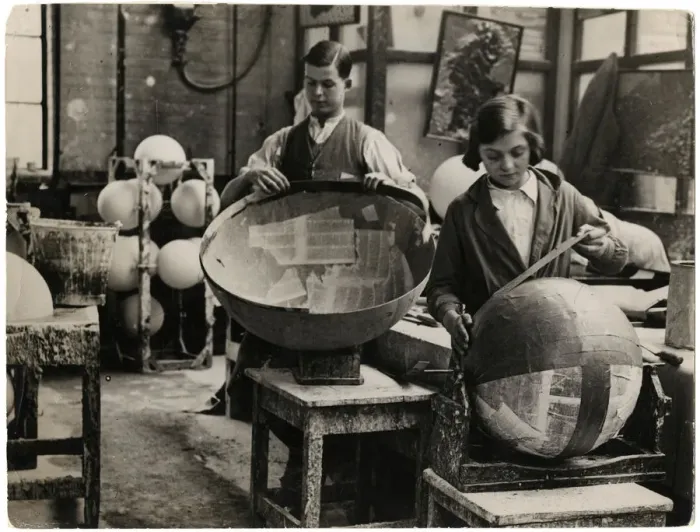 Framed Print : MAKING GLOBES 1930S Framed Print : MAKING GLOBES 1930S