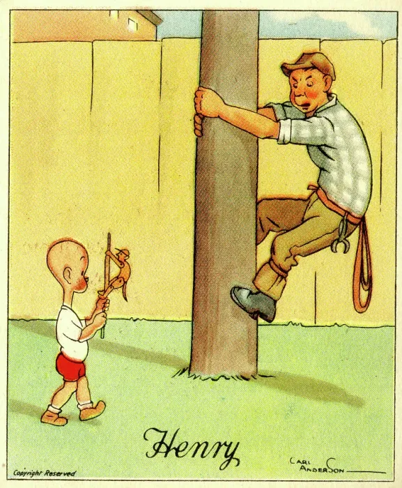 Framed Print : Making a Monkey of Him, Henry cartoon