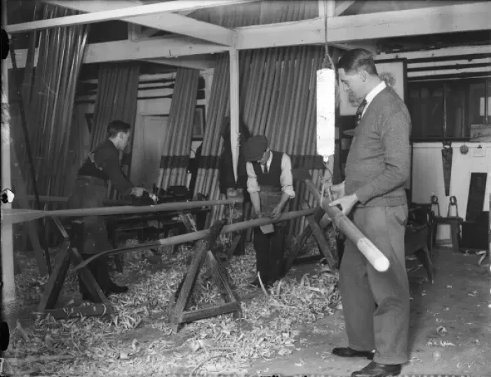 Framed Print : Making Oars 1930 Framed Print : Making Oars 1930