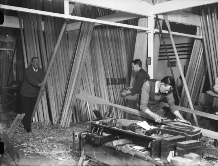Framed Print : Making Oars 1930 Framed Print : Making Oars 1930