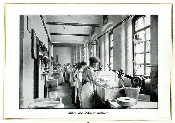 Making oval dishes by machinery, Alfred Meakin