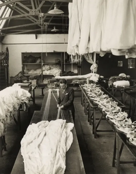 Framed Print : Making Parachutes 1933 Framed Print : Making Parachutes 1933