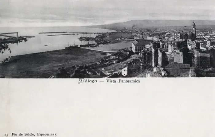 Framed Print : Malaga - Spain - Panoramic View including harbour and port Framed Print : Malaga - Spain - Panoramic View including harbour and port