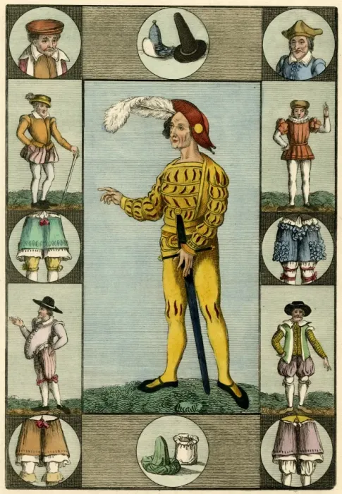 Framed Print : Male Attire C16 & C17Th Framed Print : Male Attire C16 & C17Th