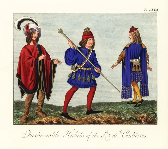 Framed Print : Male costume of the 15th century Framed Print : Male costume of the 15th century