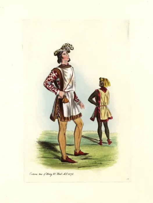 Framed Print : Male costume time of Henry VI, 1422-1461 Framed Print : Male costume time of Henry VI, 1422-1461