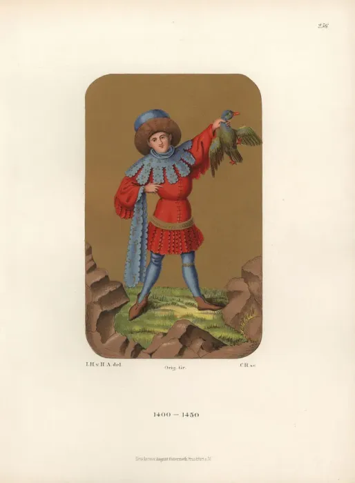 Framed Print : Male dress from the early 15th century Framed Print : Male dress from the early 15th century