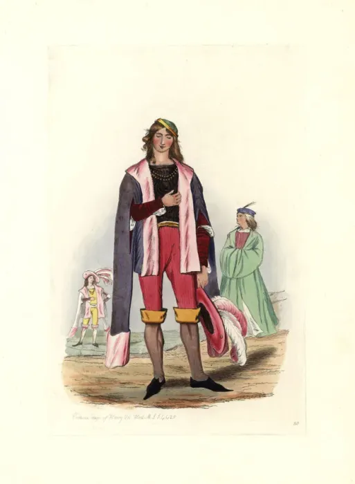 Framed Print : Male fashion from the reign of Henry VII, 1485-1509 Framed Print : Male fashion from the reign of Henry VII, 1485-1509