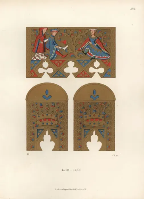 Framed Print : Male and female fashion from the 15th century Framed Print : Male and female fashion from the 15th century