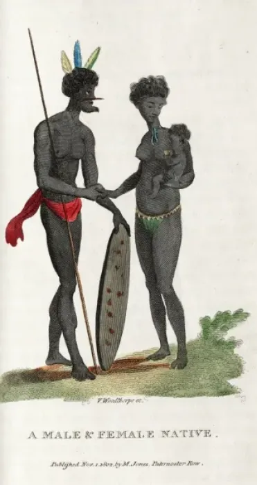 Framed Print : A male and female native Framed Print : A male and female native