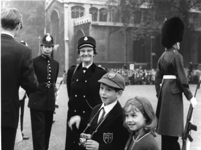 Framed Print : Male and female police officers in a London street Framed Print : Male and female police officers in a London street