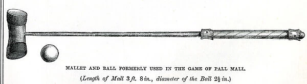 Mallet and ball used in game of Pall Mall