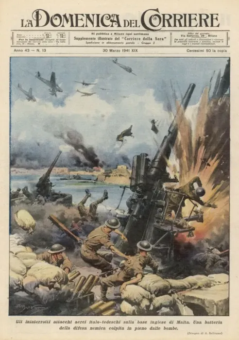 Framed Print : Malta Bombed by Italians Framed Print : Malta Bombed by Italians