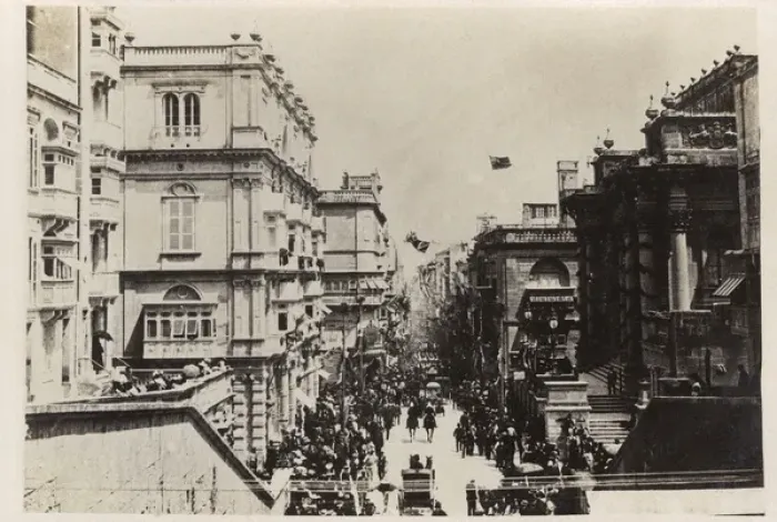 Framed Print : Malta - Procession on Royal Street, Valletta - WWI era Framed Print : Malta - Procession on Royal Street, Valletta - WWI era