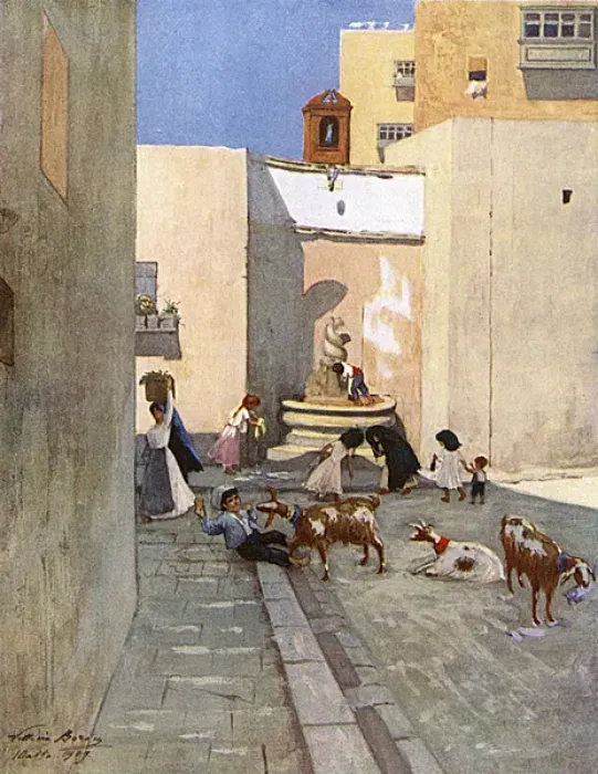 Framed Print : Malta / Valletta Fountain Framed Print : Malta / Valletta Fountain