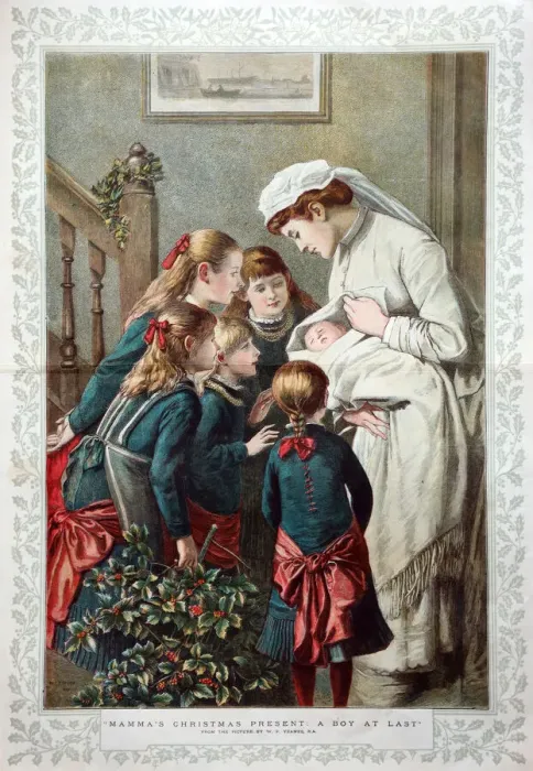 Framed Print : Mamas Christmas Present, a Boy at Last Framed Print : Mamas Christmas Present, a Boy at Last