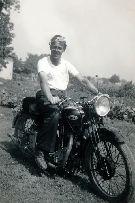 Framed Print : Man on 1936 BSA motorcycle Framed Print : Man on 1936 BSA motorcycle