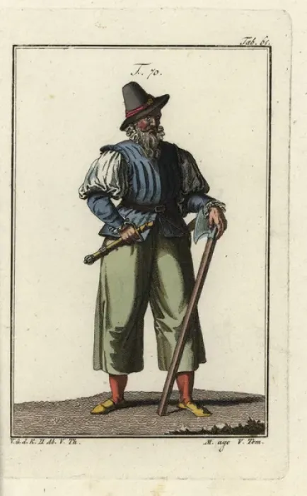 Framed Print : Man of Alsace in the middle ages with sword Framed Print : Man of Alsace in the middle ages with sword