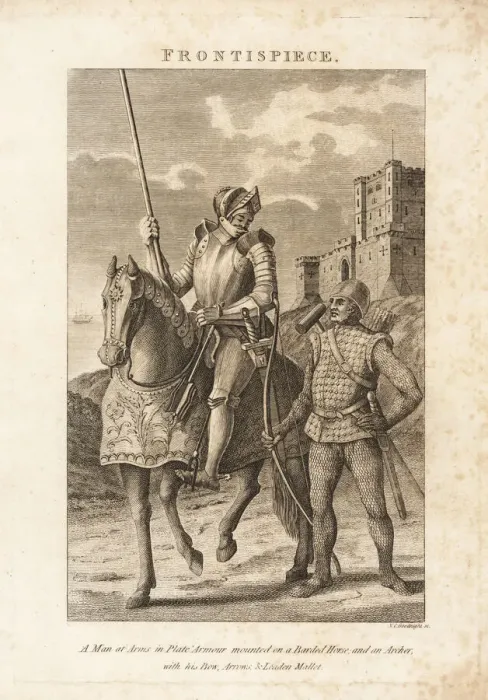 Framed Print : A Man at Arms in plate armour and an Archer Framed Print : A Man at Arms in plate armour and an Archer